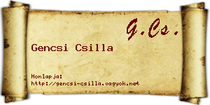 Gencsi Csilla névjegykártya